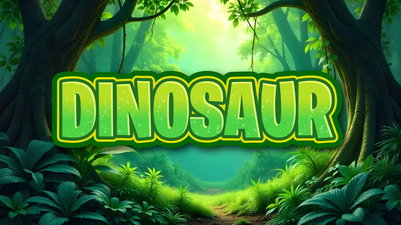 Efecto de texto de jungla de dinosaurios