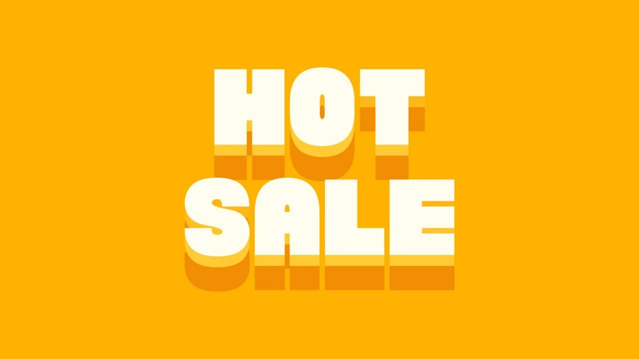Generador de texto de venta caliente - efectos de texto de venta retro amarillos