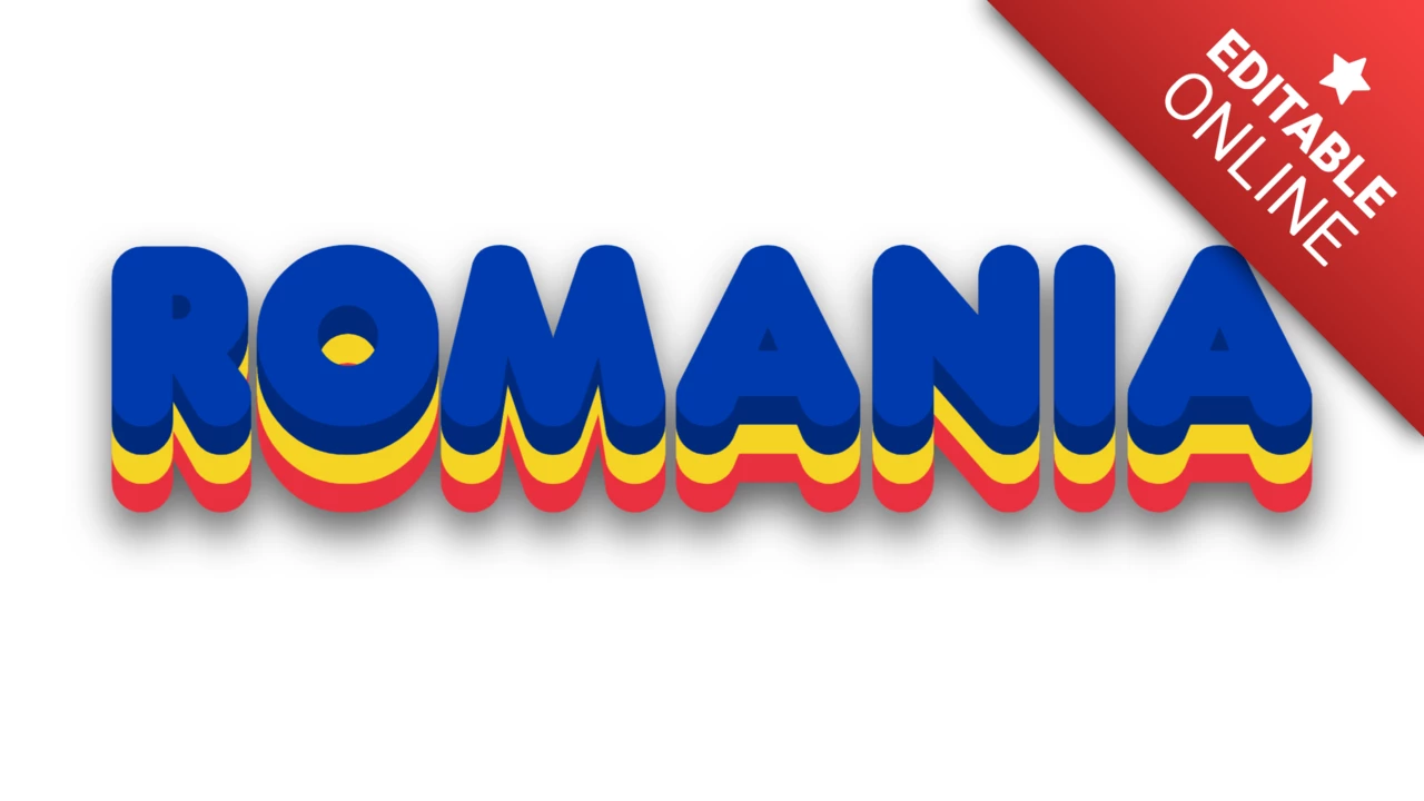 3D-Schriftart Rumänien