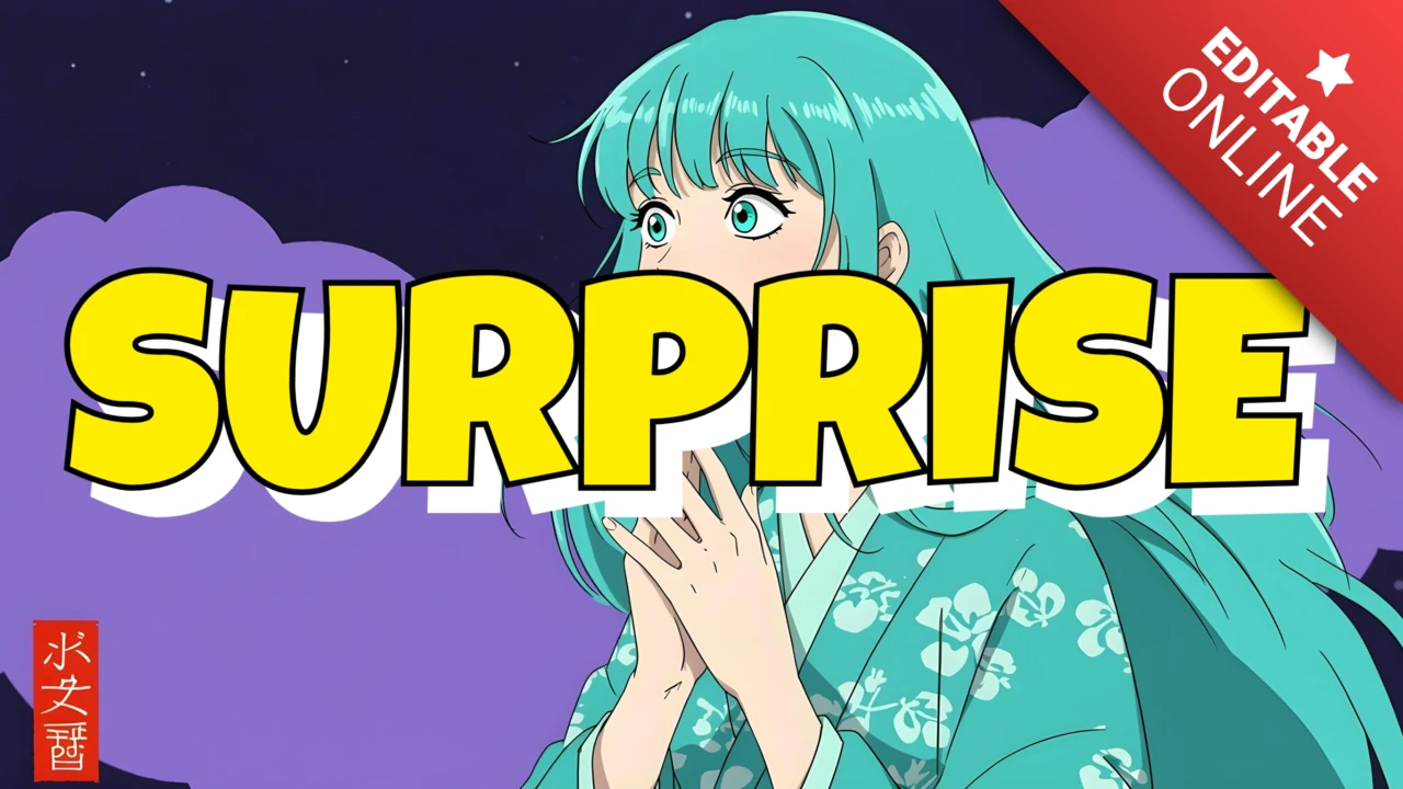 Überraschung Anime-Text-Effekt