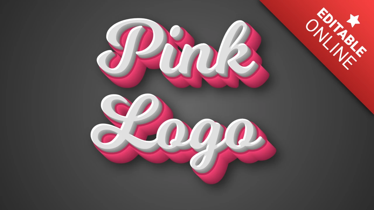 3D-Text in Pink und Grau