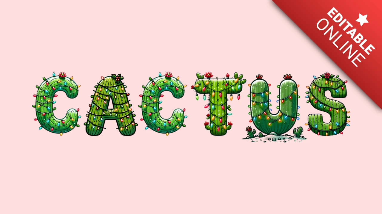 Christmas cactus alphabet font