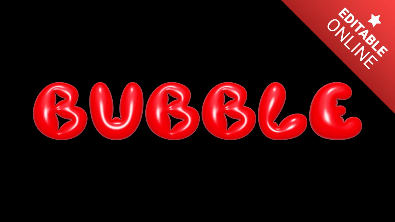 Effet de police 3d à bulles rouges