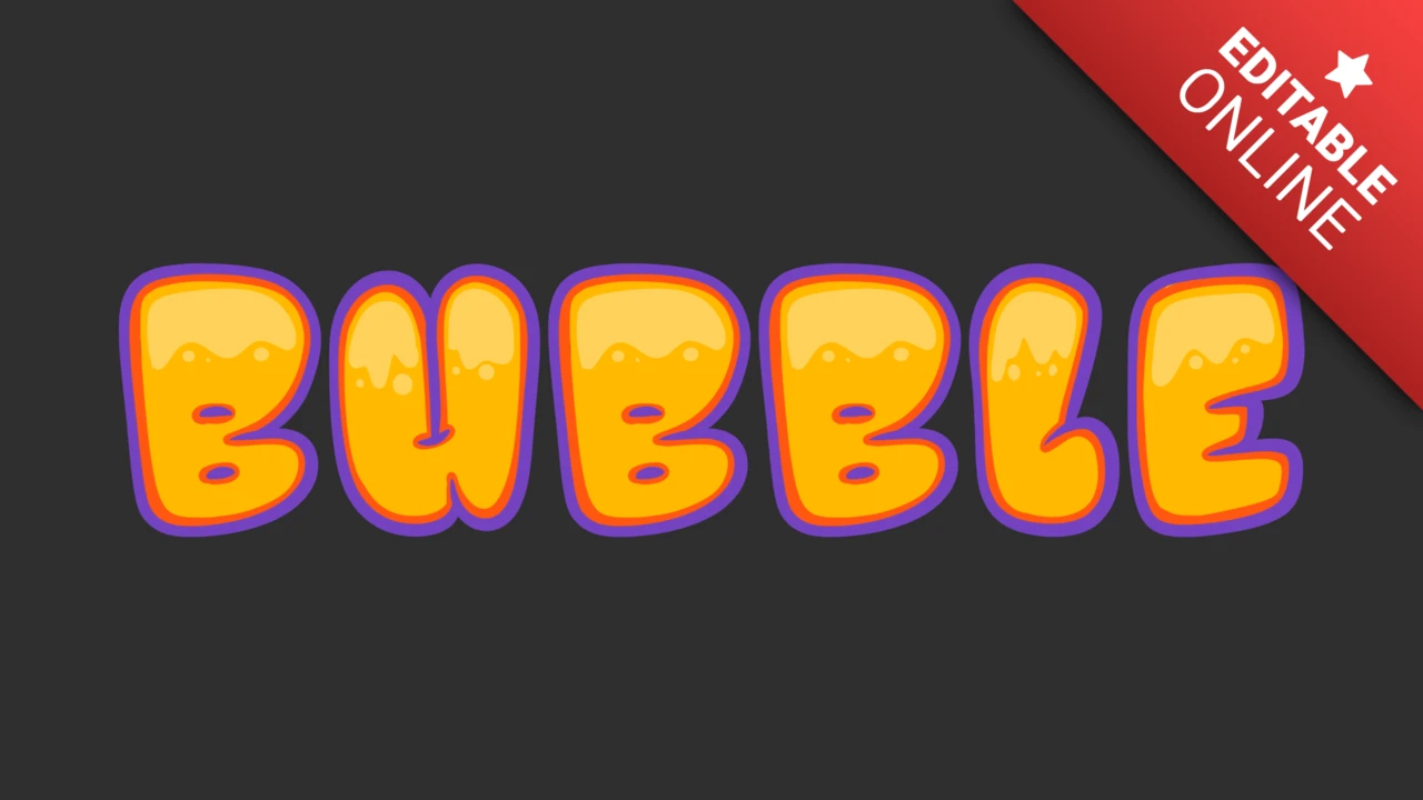 Efeito de texto bolha pop