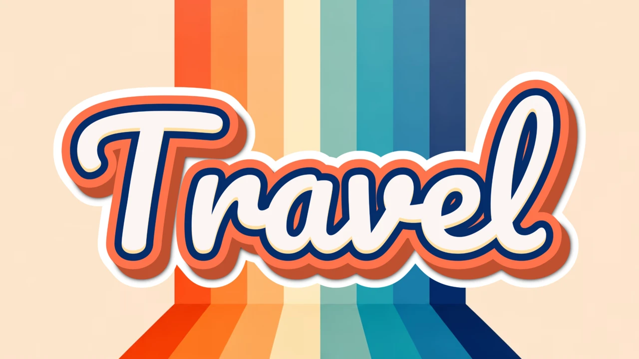 Retro Vintage Colorful Travel Text Effect