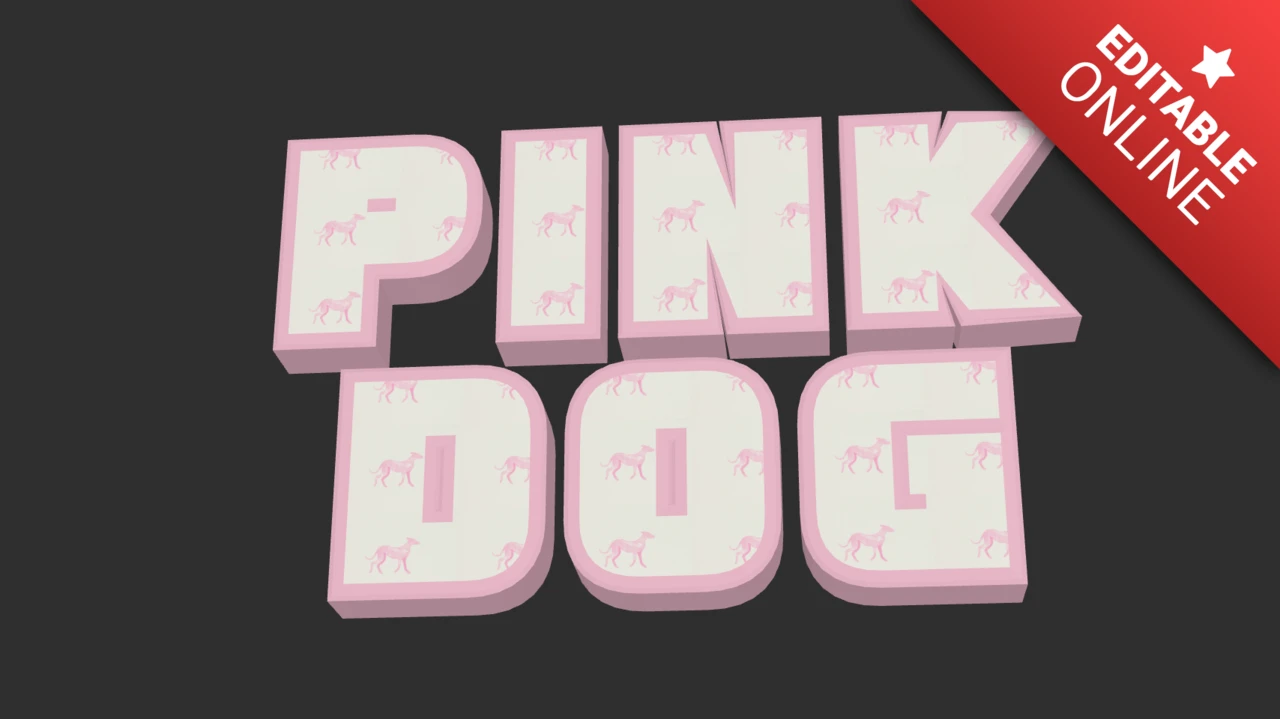 Effet de texte animé chien rose