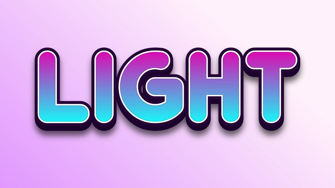 Vibrant Gradient Light Text Effect