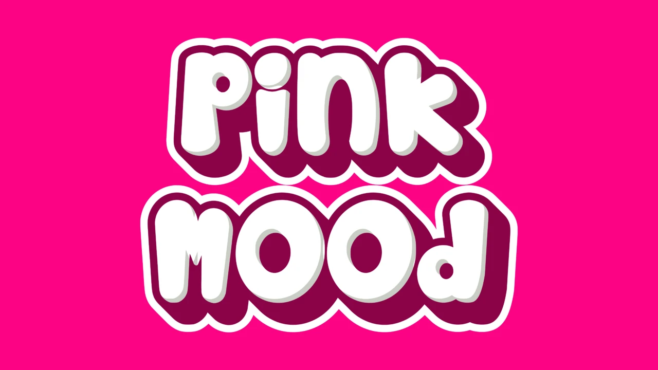 Speelse roze sfeer tekst effect