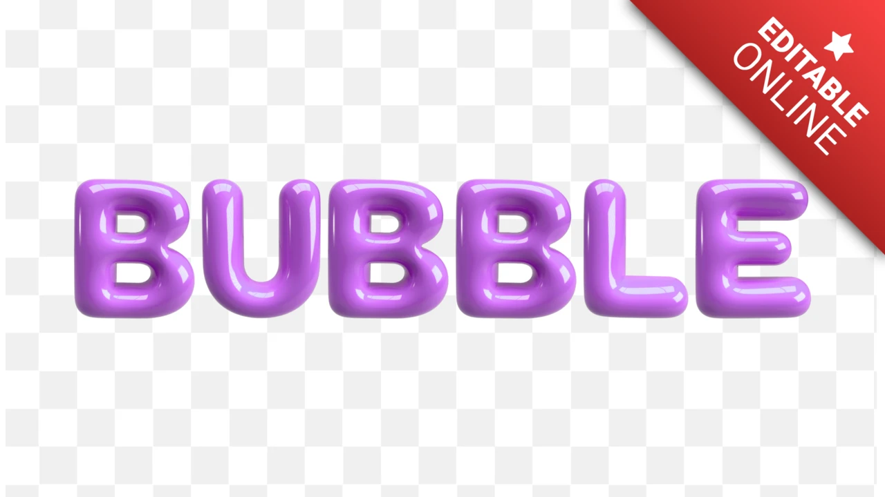 Effet de texte 3d à bulles violettes