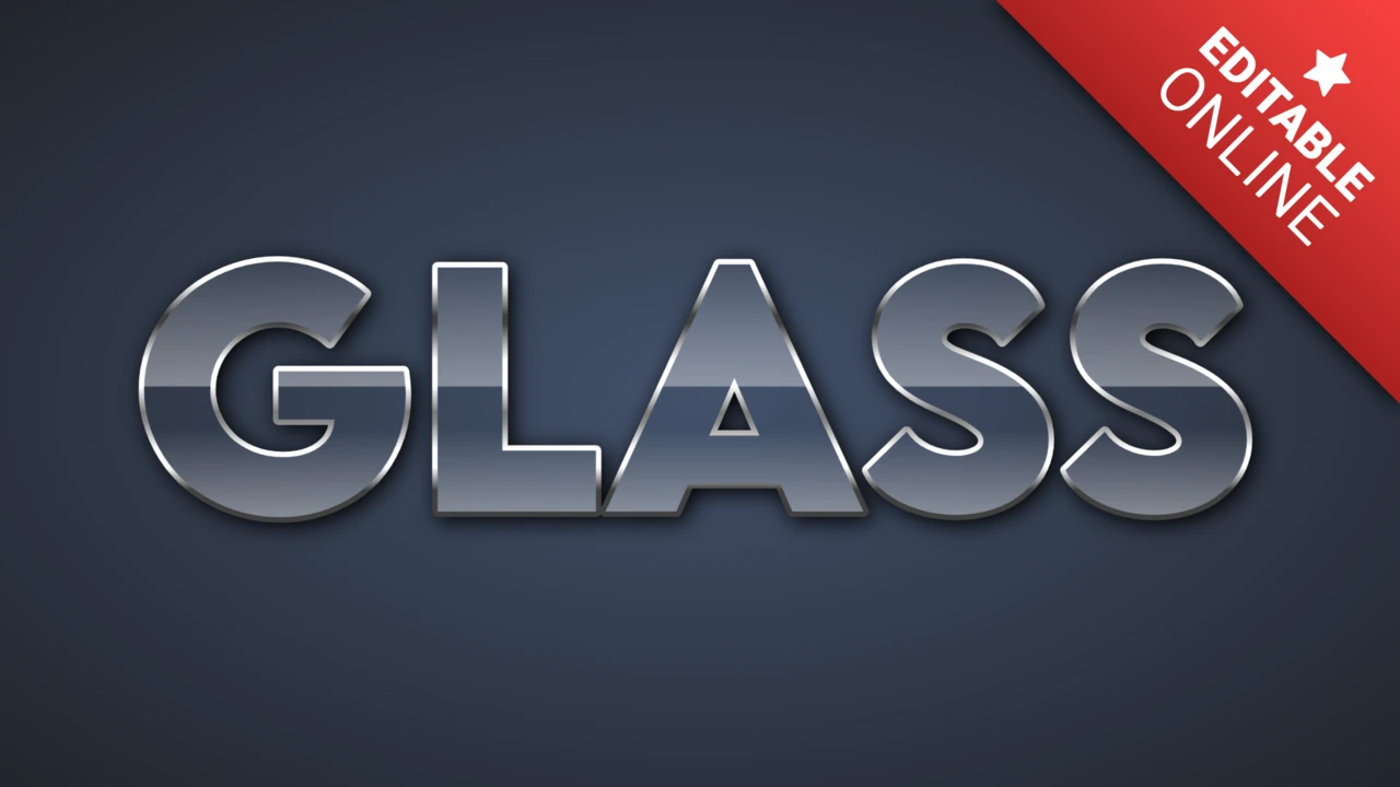 Glas alfabet tekst effect