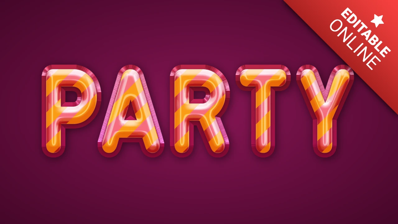 Party Ballon Text-Effekt - bunte 3d Typografie