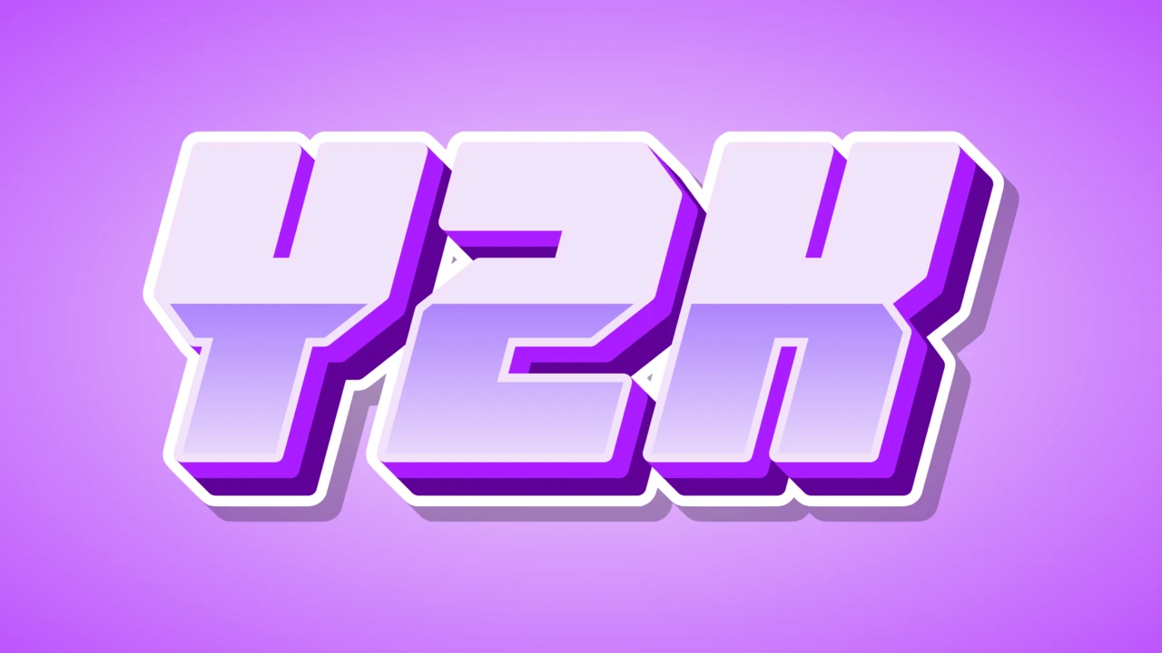 Efecto de texto estilo y2k de nostalgia