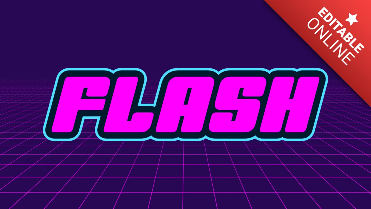 Retro y2k flash teksteffect