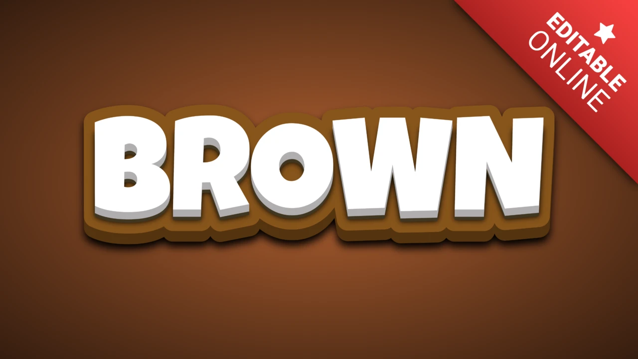 Effet de texte 3D marron