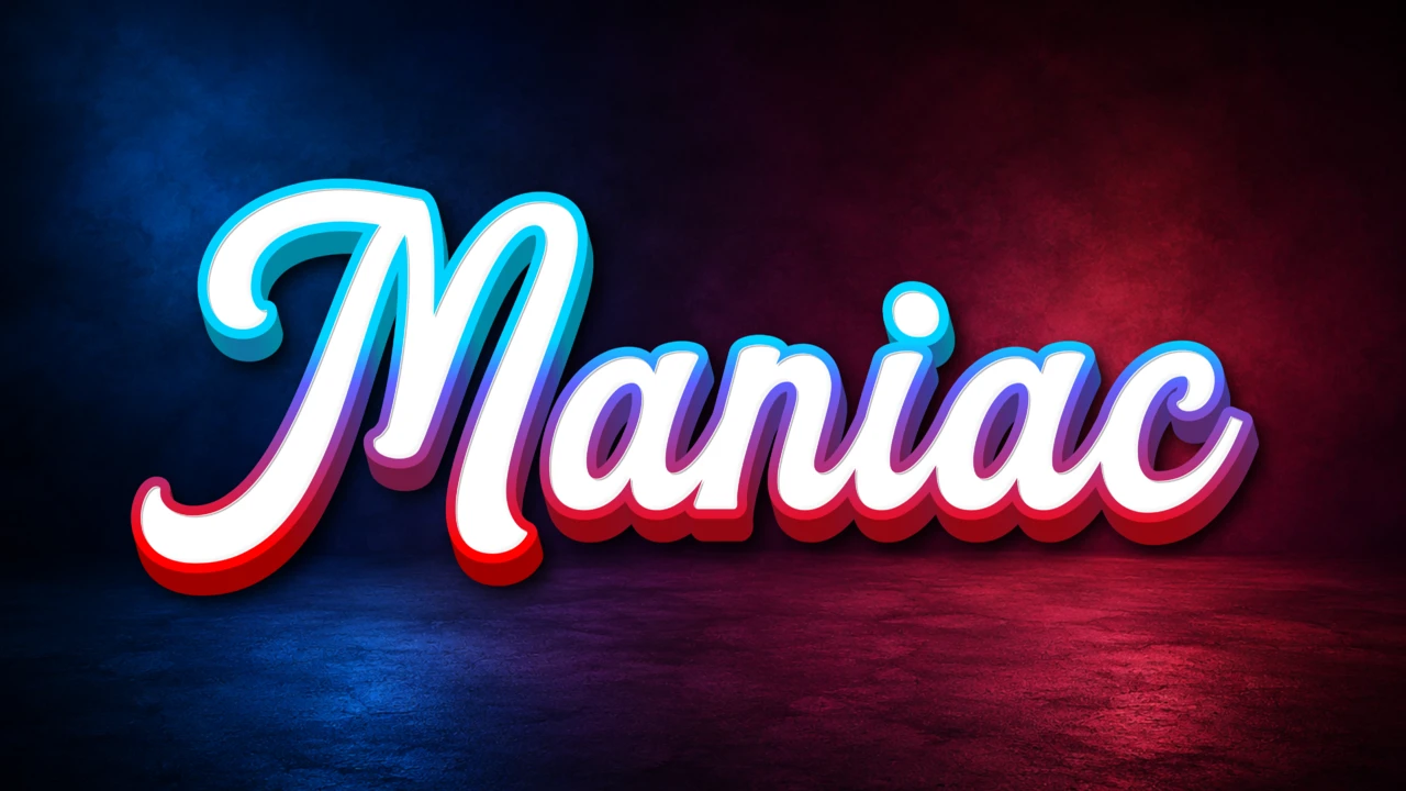Colorful Retro Script Maniac 3D Typo Effect