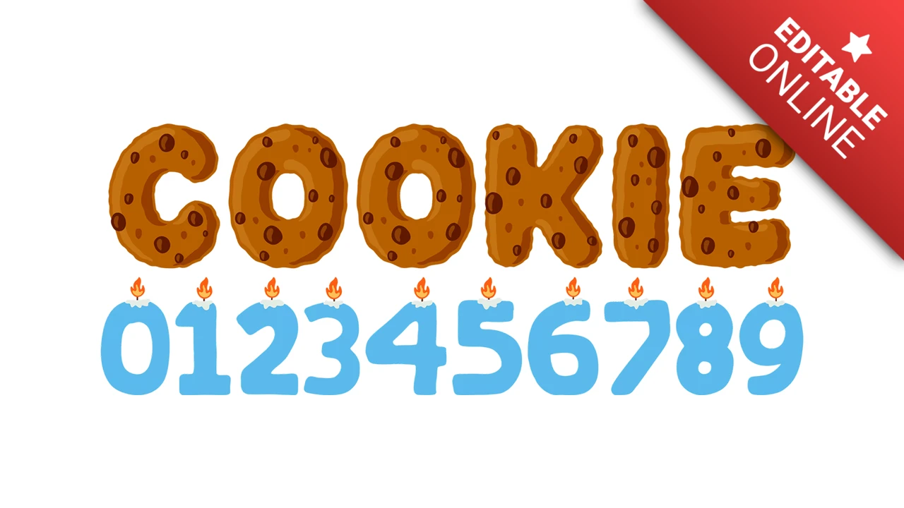 Cookie candle alfabeto fuente