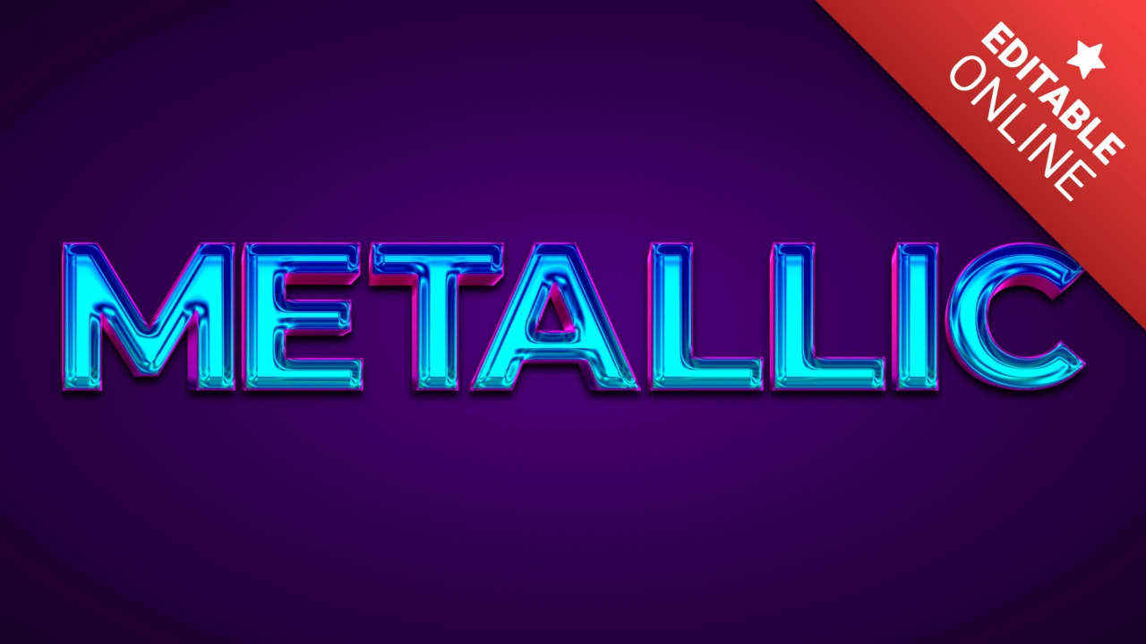 Blauer Metallic-Schriftstil-Effekt