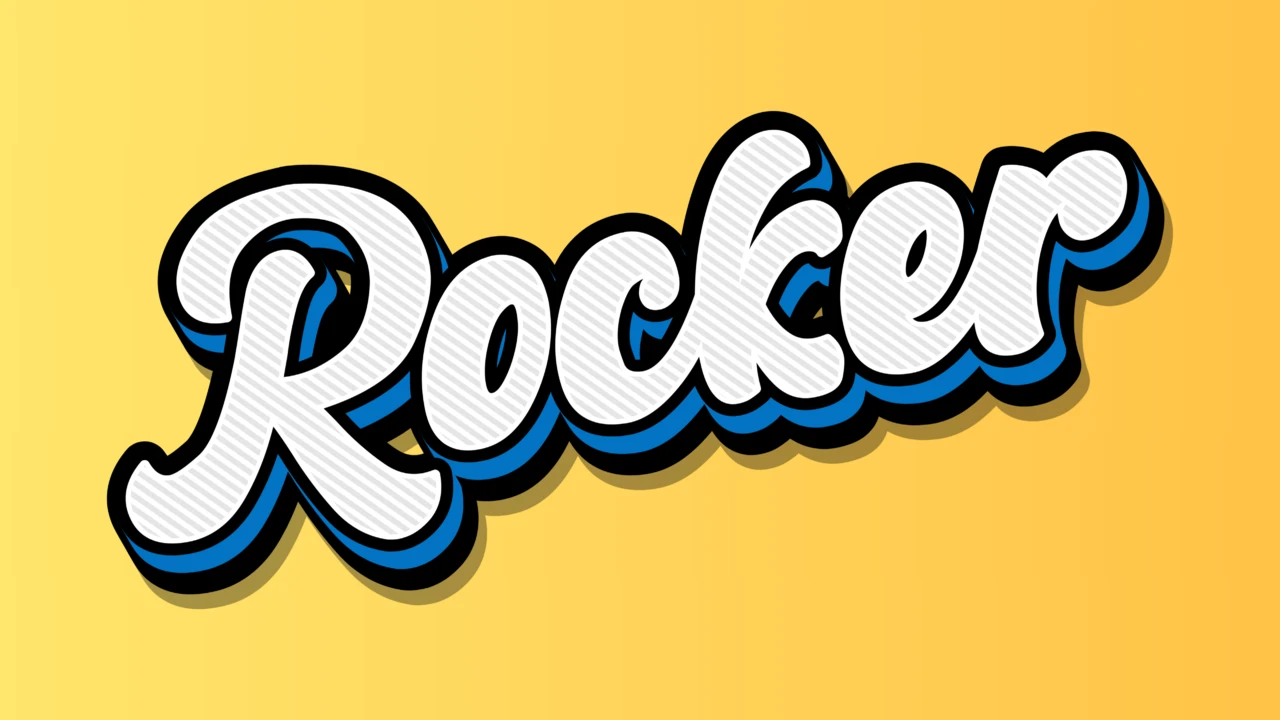 レトロ3Dレイヤードロッカーテキストエフェクト