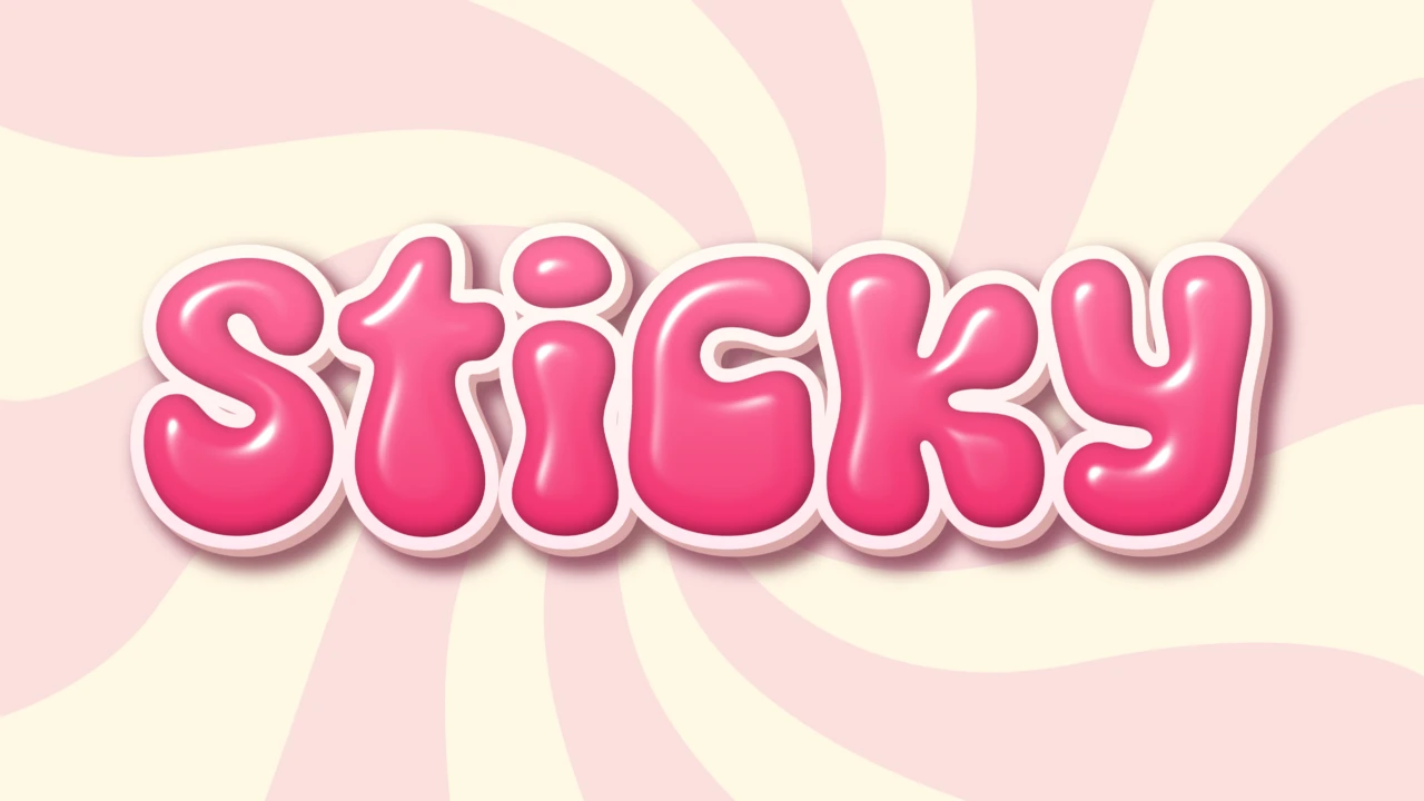 Glossy Pink Bubble Sticky Text Effect