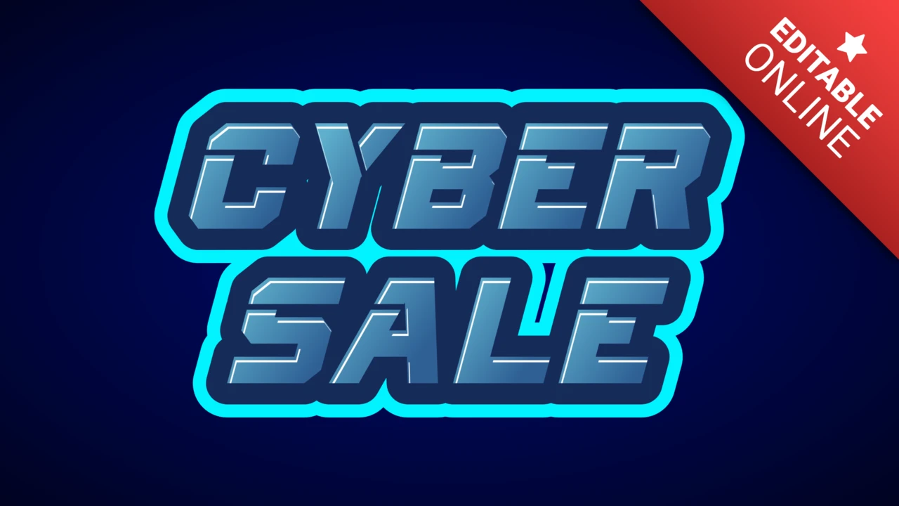 Effet de texte néon de vente cybernétique