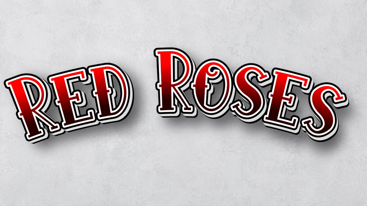 Red Roses Vintage Tattoo Typography Effect