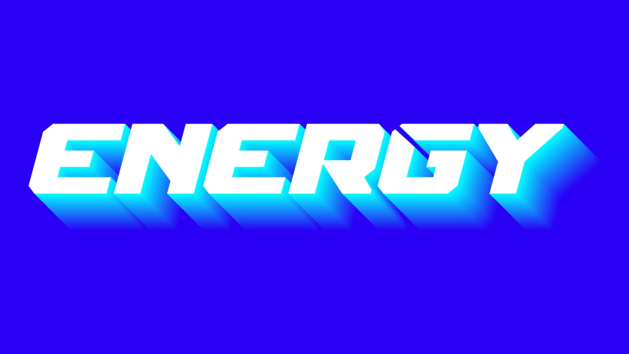 Efeito de texto com brilho neon gradiente azul elétrico