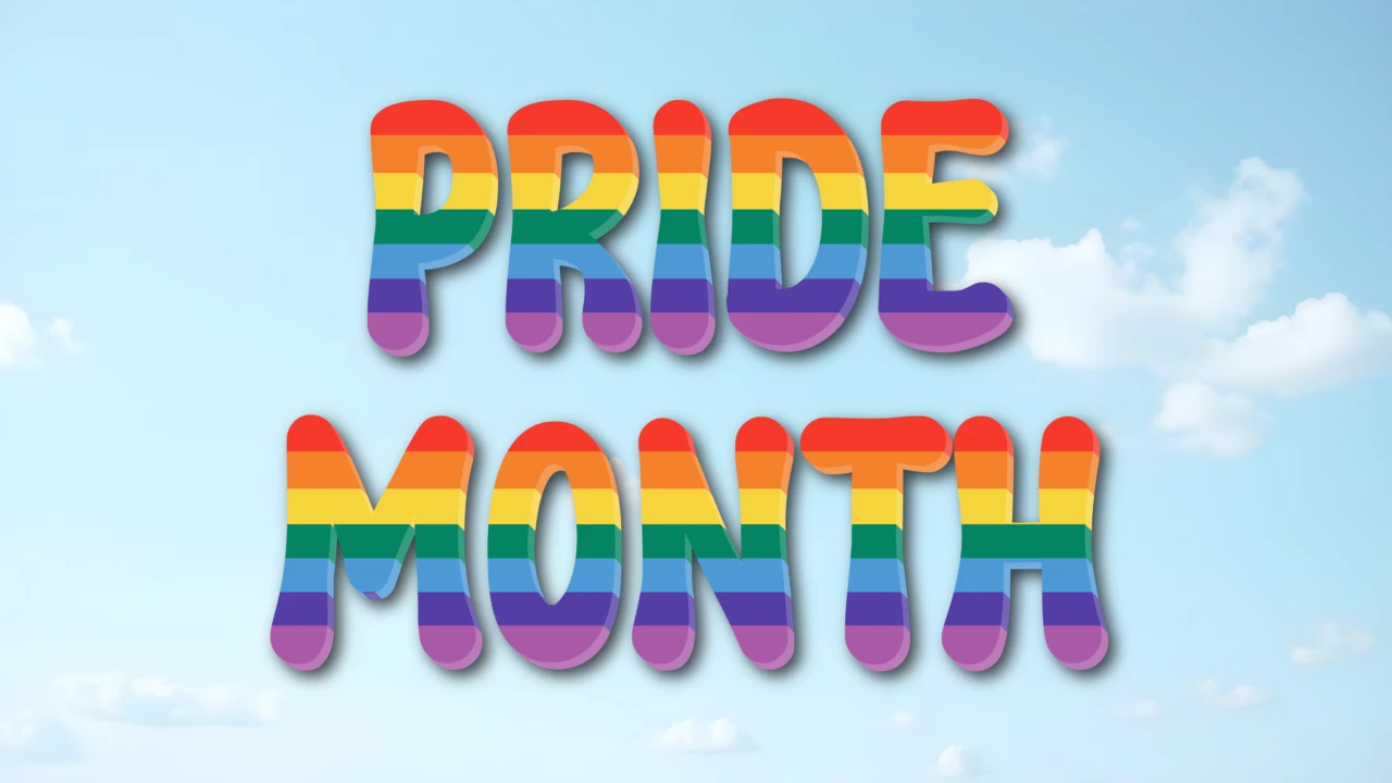 Regenbogenfarben für den Typografie-Effekt zum Pride Month