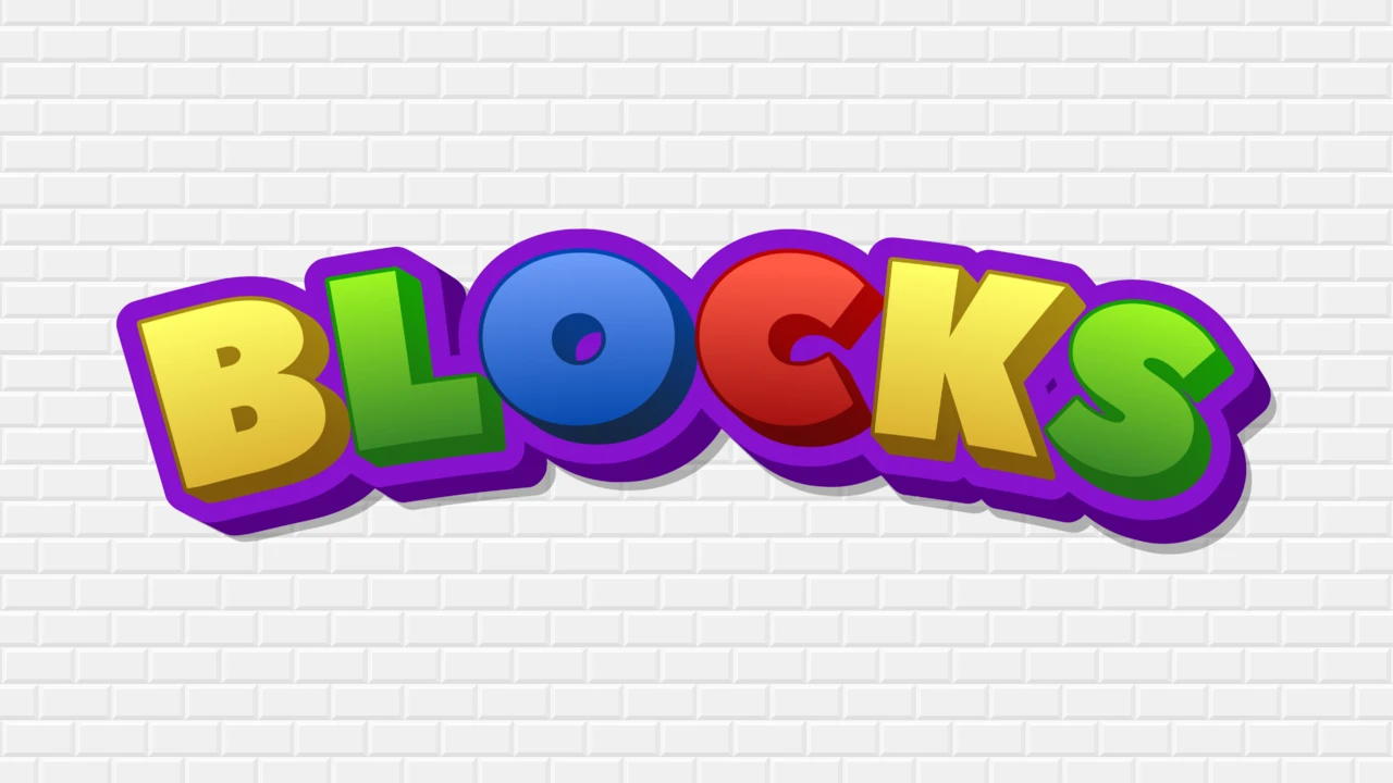 Efecto de texto de bloques de juguete coloridos