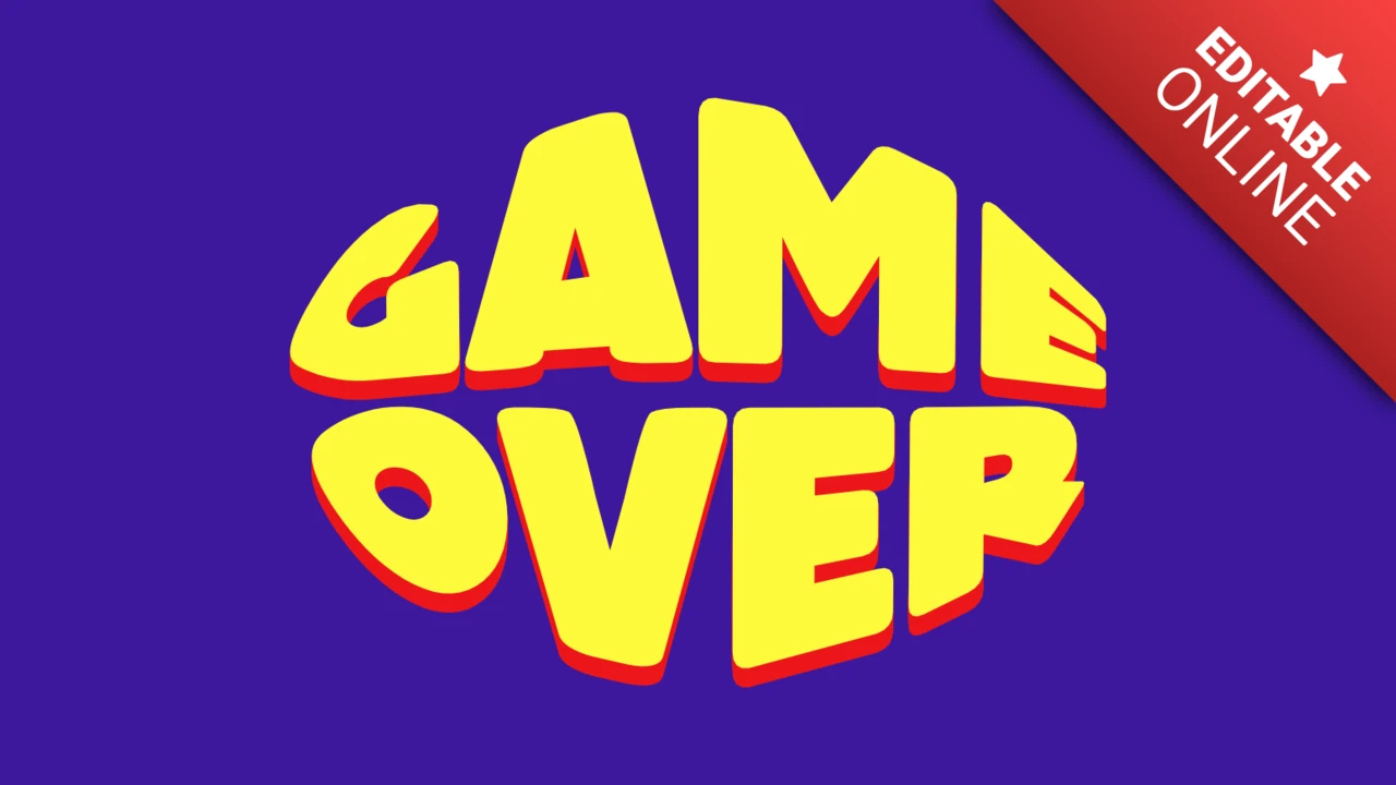 Effetto testo distorto retro game over