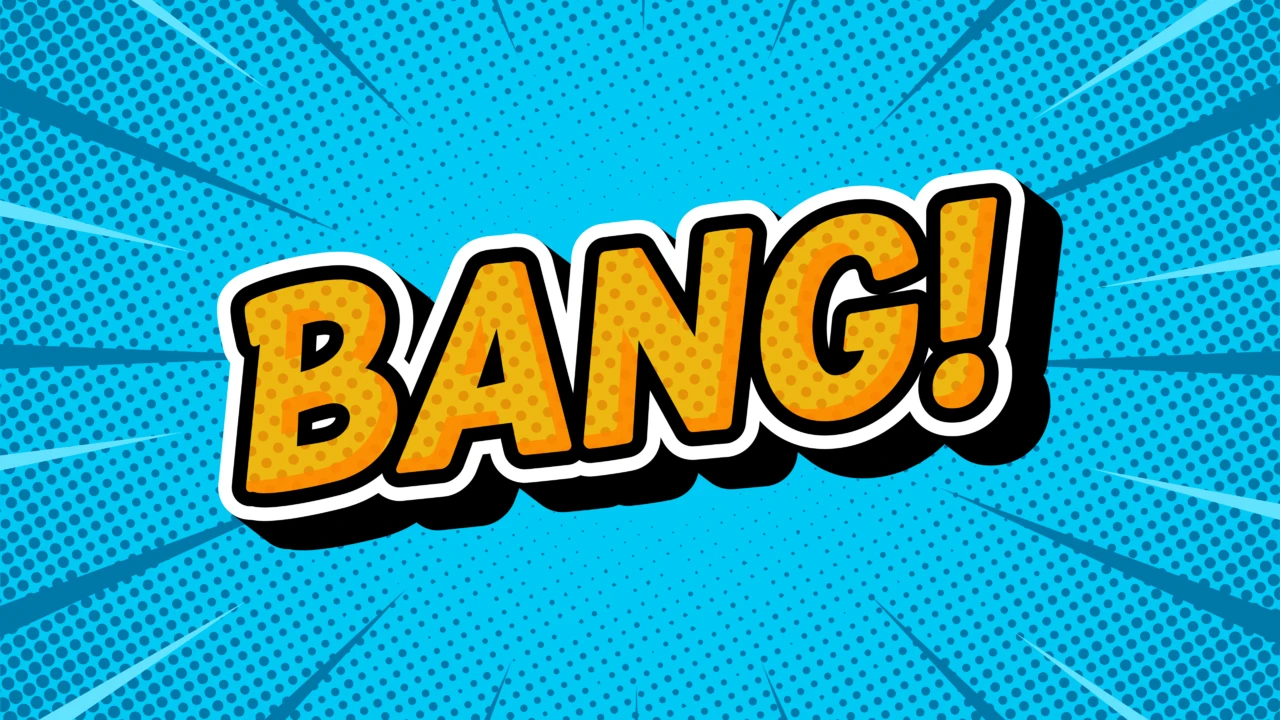 Efeito de texto de quadrinhos bang