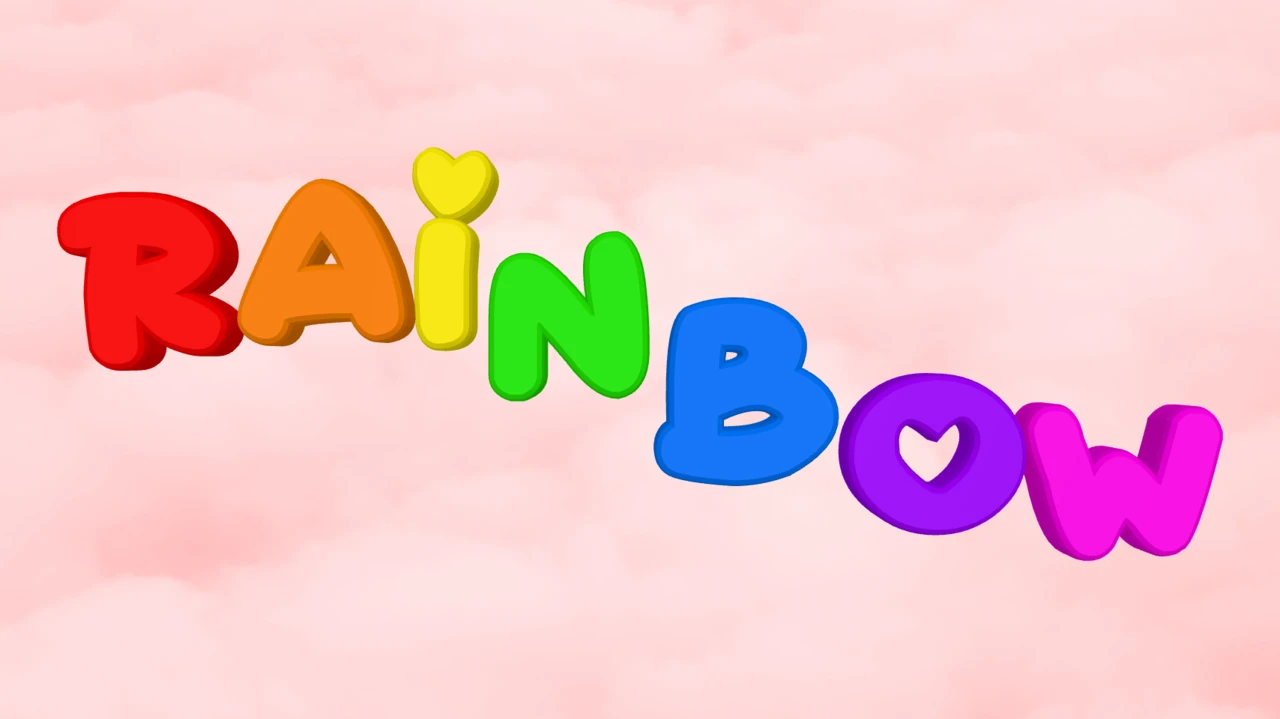 Verspielter Regenbogen-Buchstaben 3D-Texteffekt