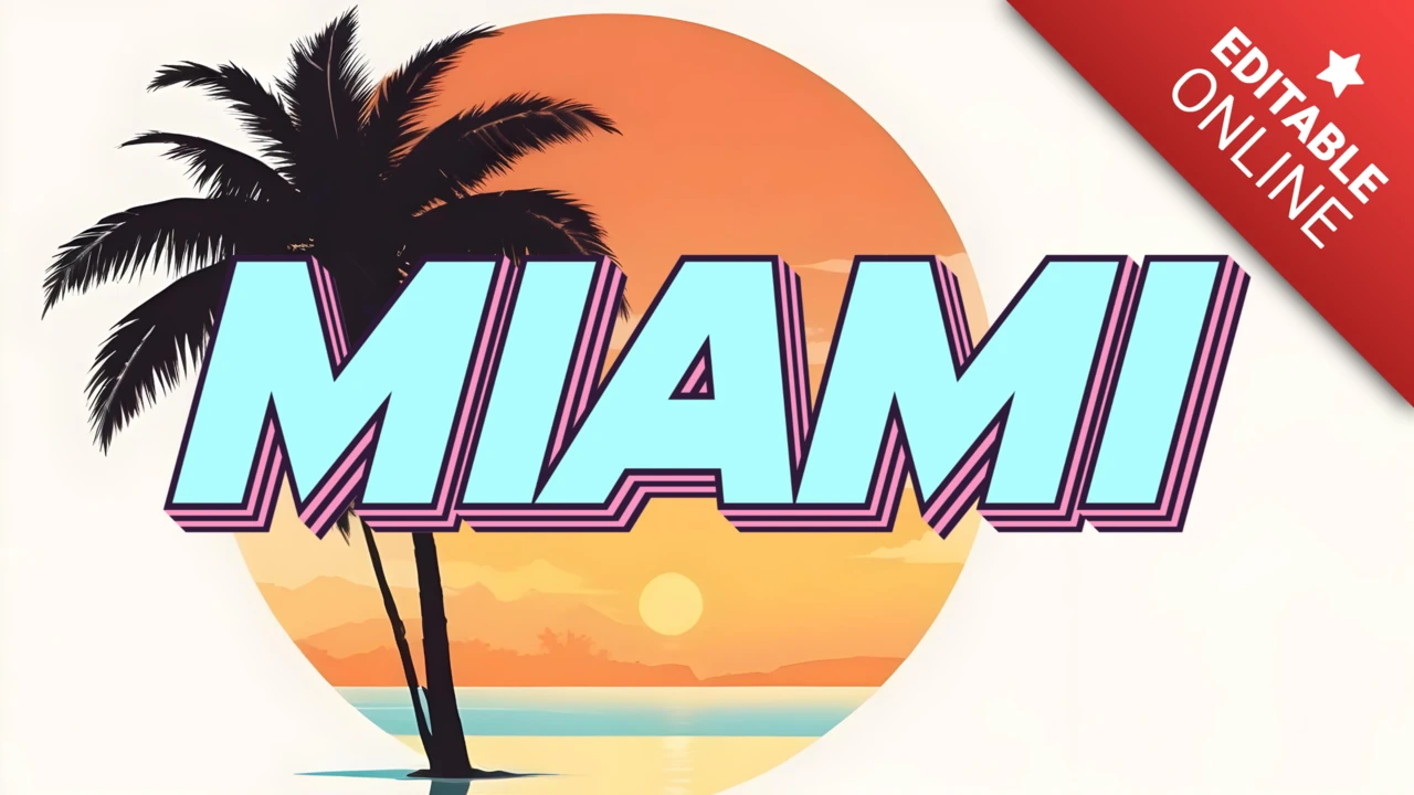 Efekt tekstowy plaży w Miami