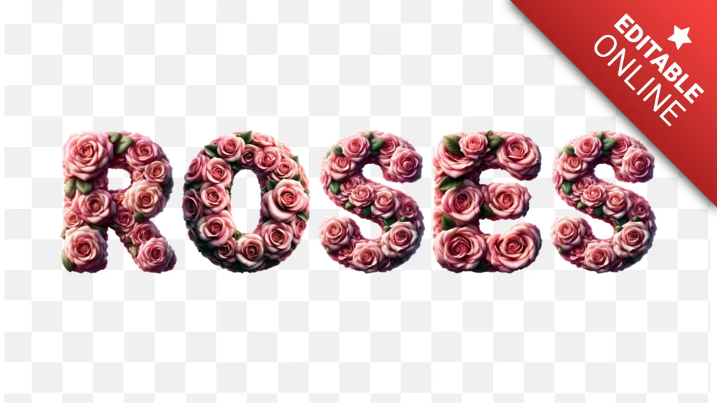 Fonte do alfabeto Pink roses