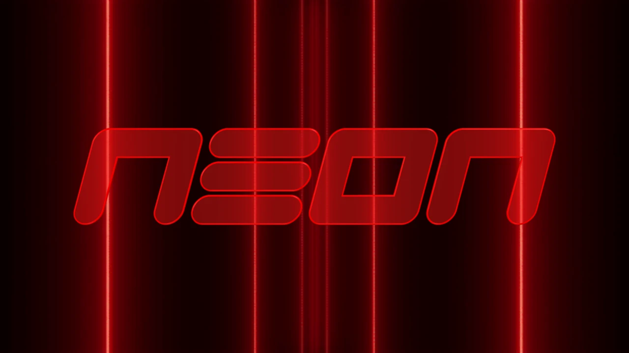Stile di testo animato futuristico in neon rosso