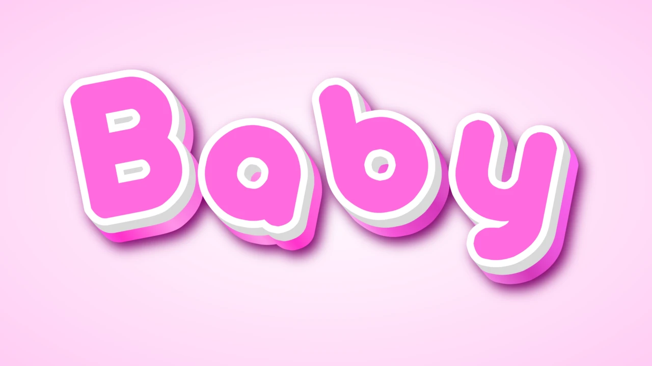 Playful Pink Baby 3D Text Effect