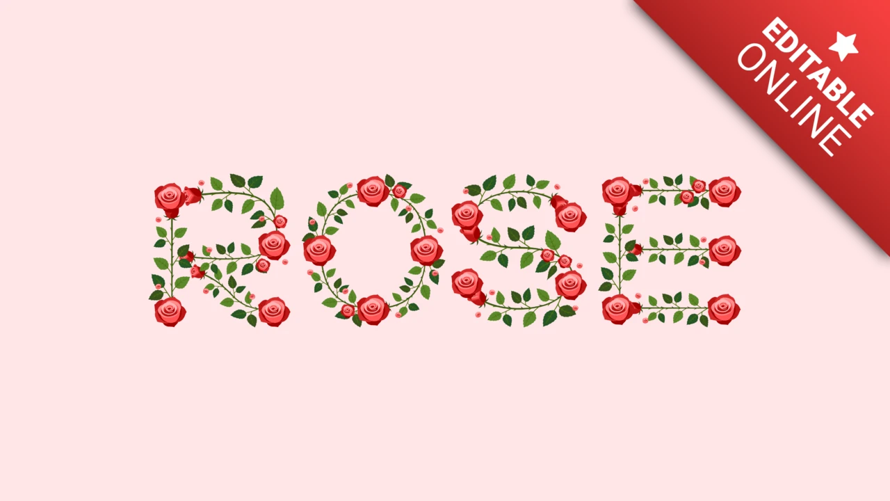 Tipografía de fuente de rosa floral