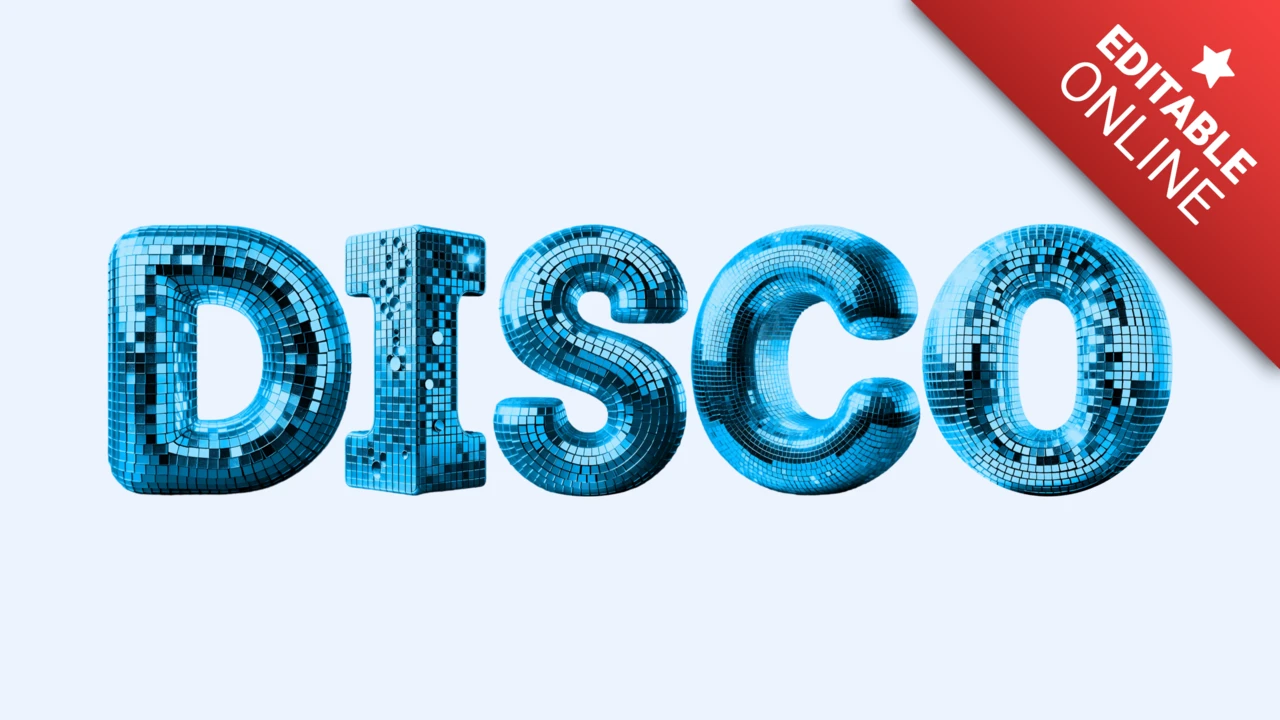 Fuente bola de discoteca azul
