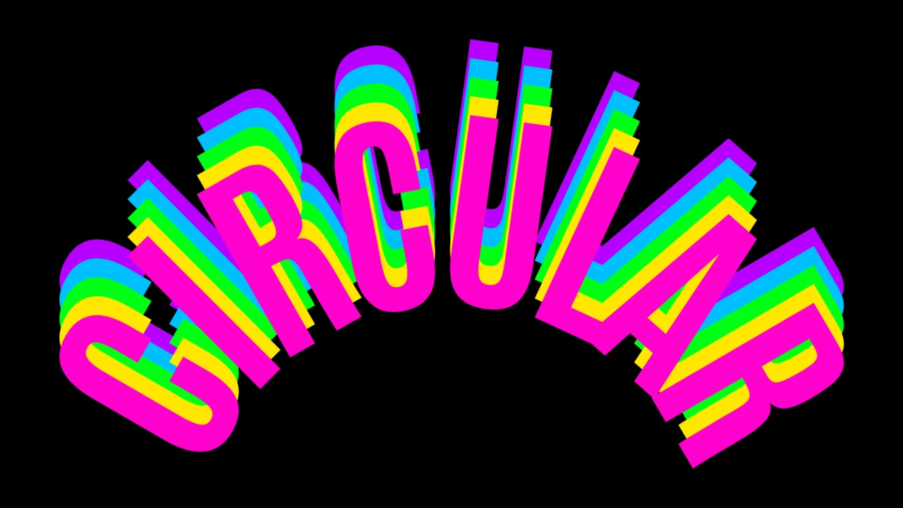 Kreisförmiges Typografie-Design Textverzerrung