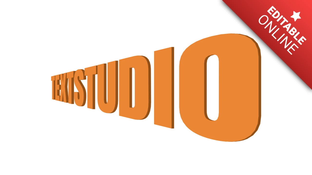 Generador de texto en perspectiva 3D naranja