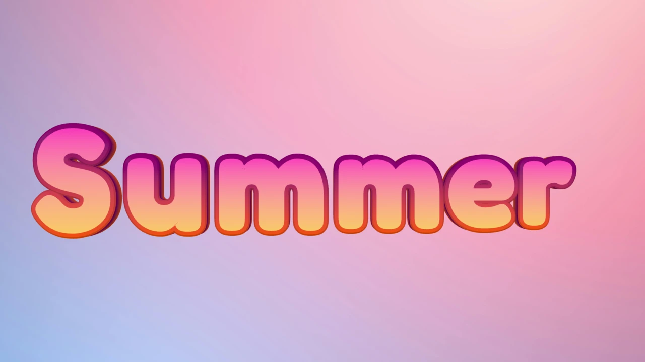 Efecto de texto 3D animado en tonos de verano