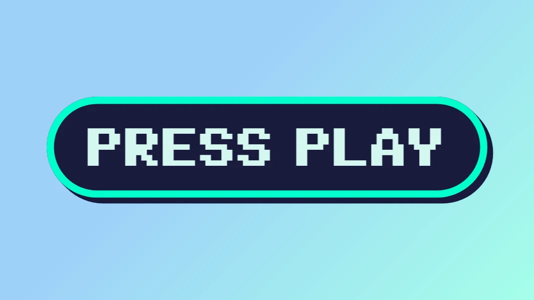 Ретро 8-битная игровая кнопка вызова к действию "Играть"