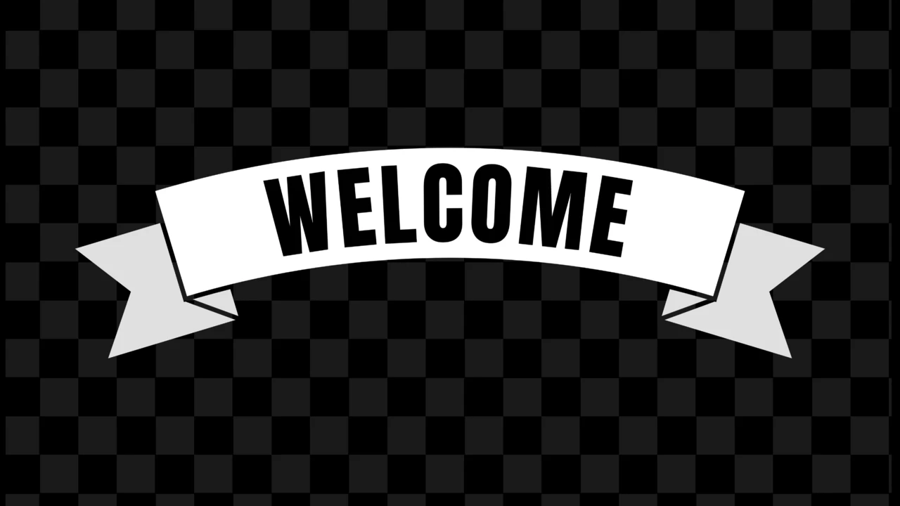 White Ribbon Banner Welcome Text Effect