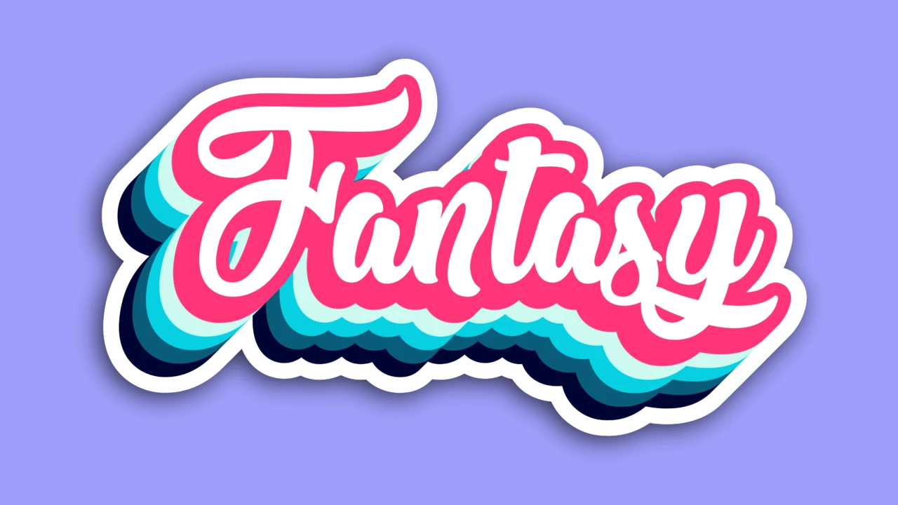 Fantasy-Text-Effekt-Design - bunte Retro-Typografie