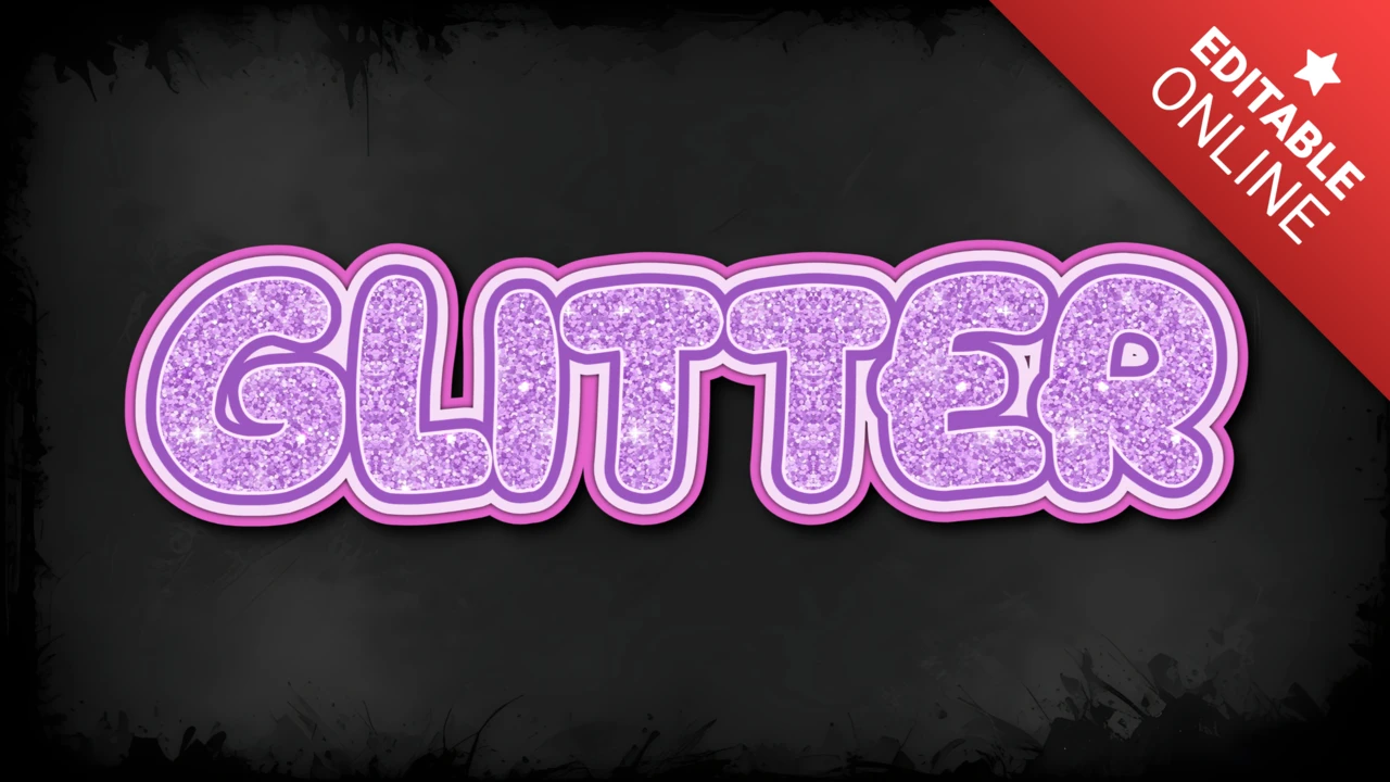 Funkelnder lila Glitzertext-Effekt