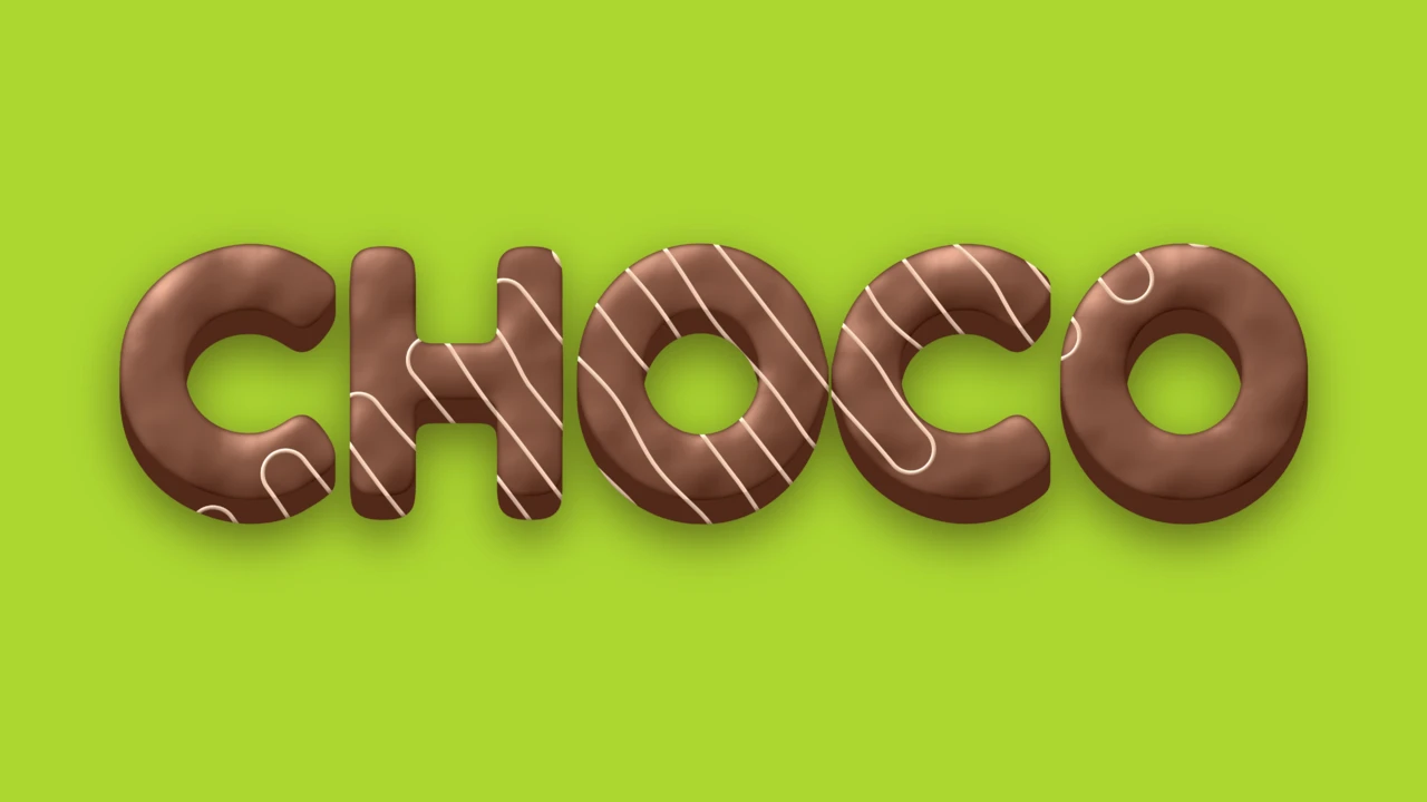Chocolate Donut Style 3D Text Effect