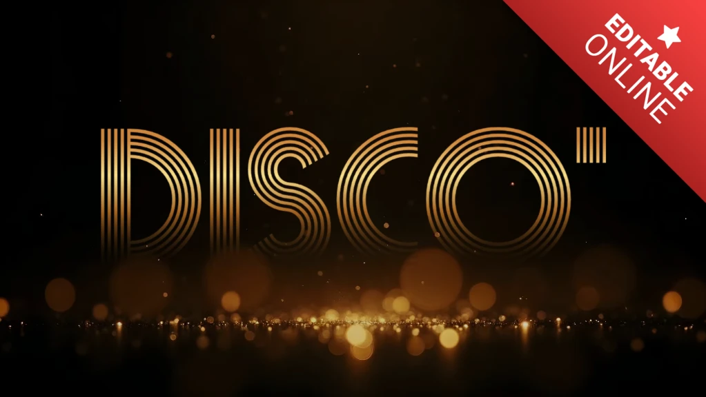 Effet de texte avec lumières disco dorées
