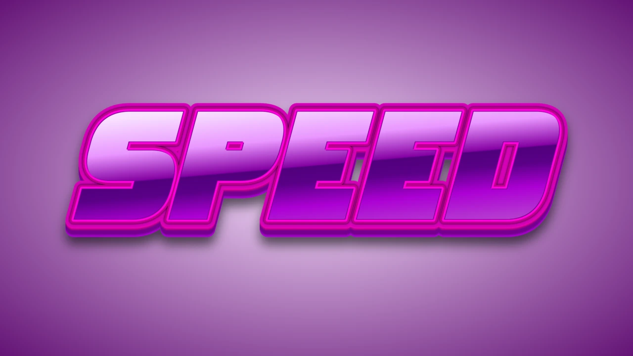 Effet typographique dégradé métallique violet brillant moderne