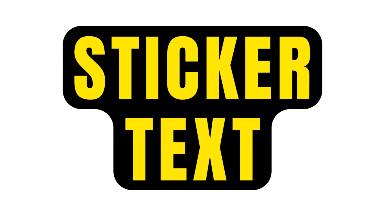 Yellow on Black Sticker Text Effect