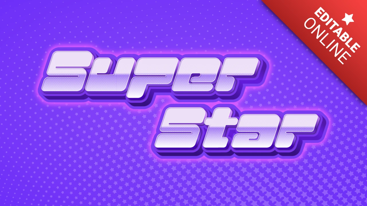 Efekt tekstowy super star y2k