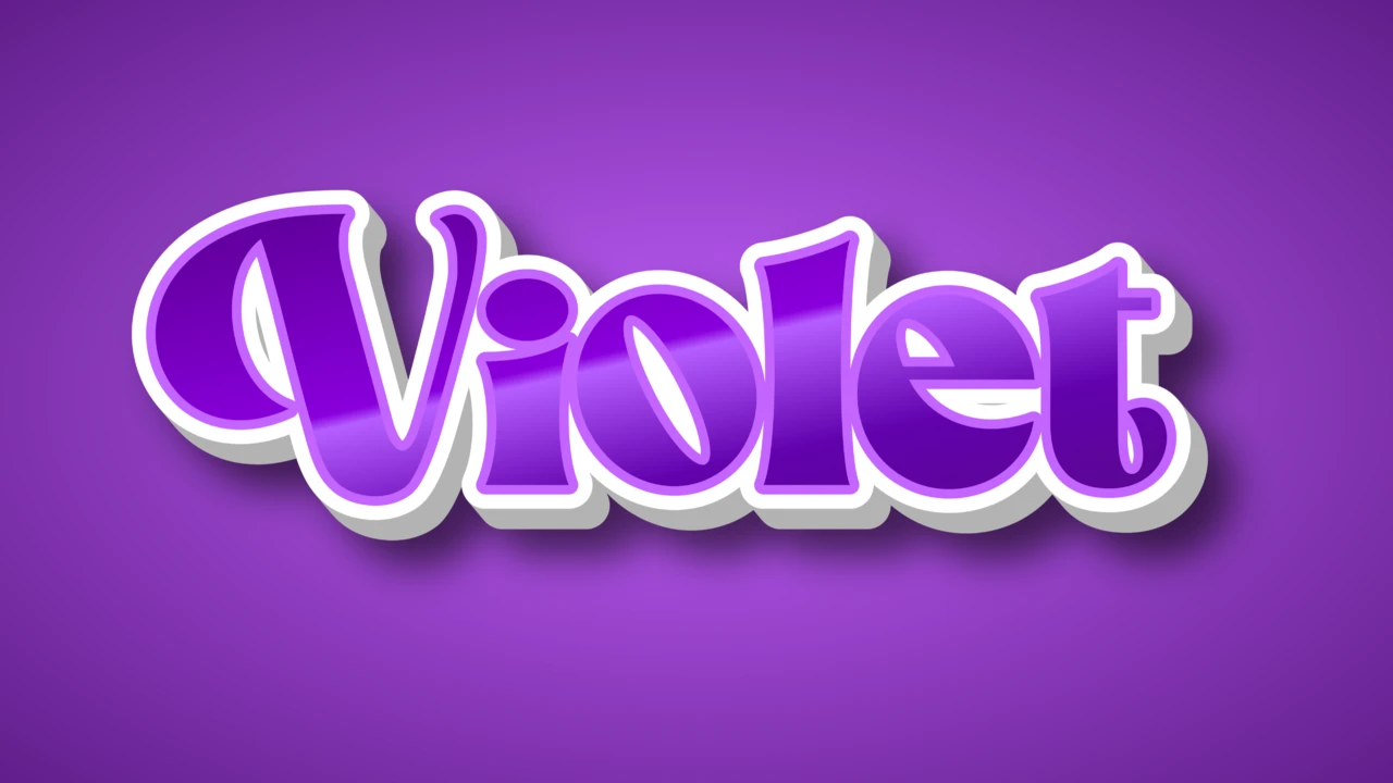 Vibrant Retro Violet 3D Text Effect